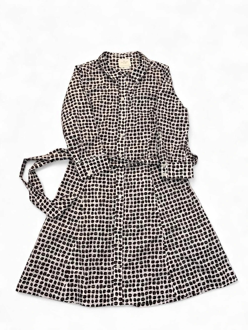 Kate Spade New York Coffee Bean Shirt Dress Black & White Size 12